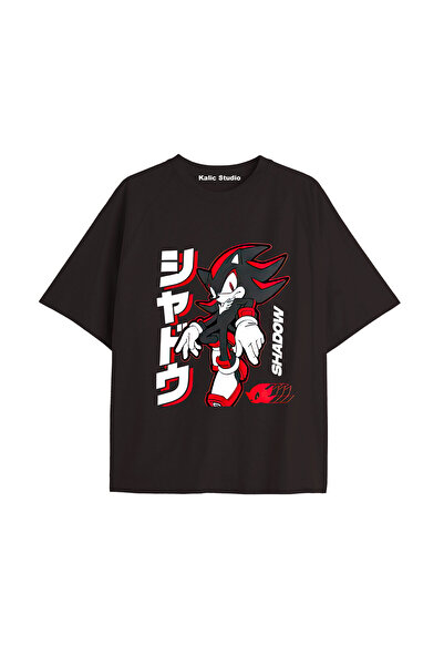 Kalic Studio Tricou de vară negru cu model UNISEX Mr. Sonic