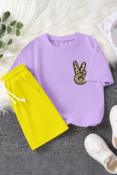MYADA Nova sezona Mir Sa leopard printom Dvodelni dečiji set 23458