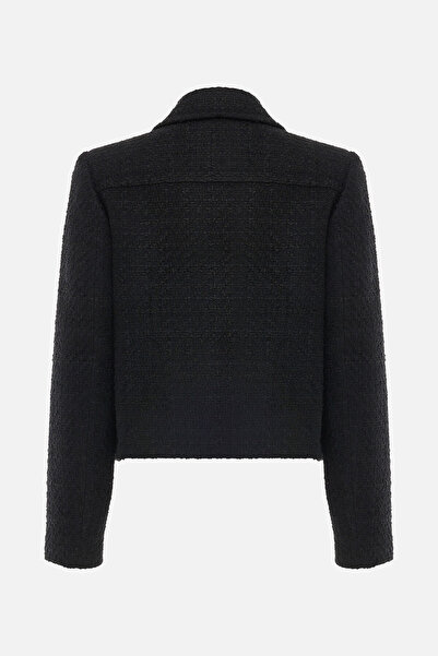 W Collection Black Buttoned Polyester Acrylic Jacket