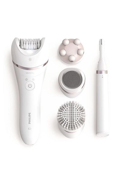 Philips Philips Wet and Dry Epilator Series 9000 BRE740/90, 12 accessories, 32 tweezers, cordless use