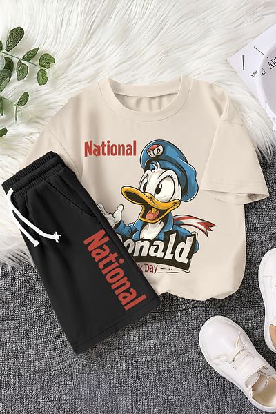 MYADA New Season National Duck Day Printed 2-Piece Children's Set 22469