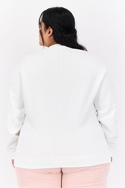 Champion Women Plus Size Long Sleeves Outdoor Sweatshirts, White