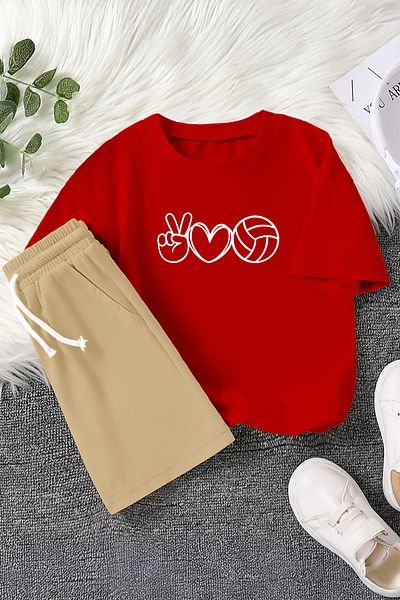 MYADA New Season Volleyball Love Printed 2-Piece Children's Set 23383