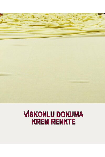 Kumaş Parça Cream Yellow Viscose Woven - 140cm X 180cm
