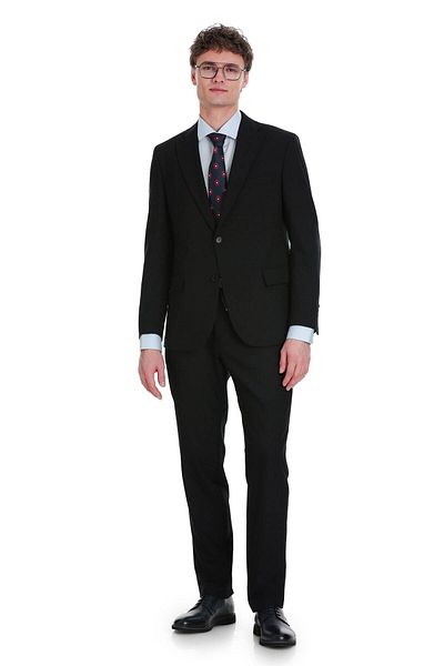 Hatemoğlu Navy Blue Comfort Fit Mono Collar Classic Suit