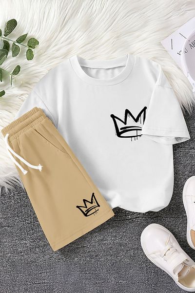 MYADA Set pentru copii din 2 piese imprimat cu desen King New Season 23461