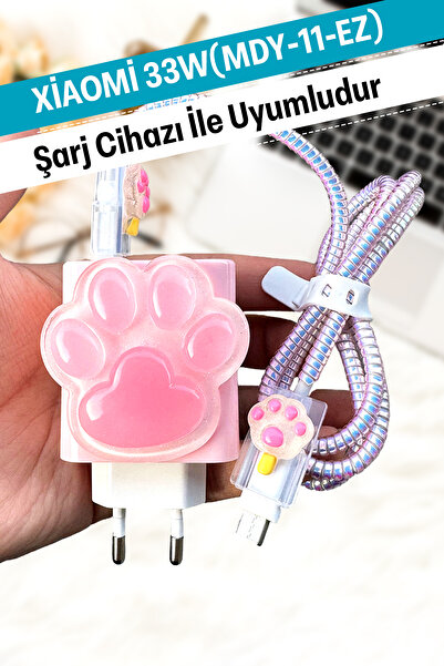 WANNA PROTECT Xiaomi 33w Uyumlu Ayıcık Şarj Başlığı Adaptörü Koruma Redmi Kab...