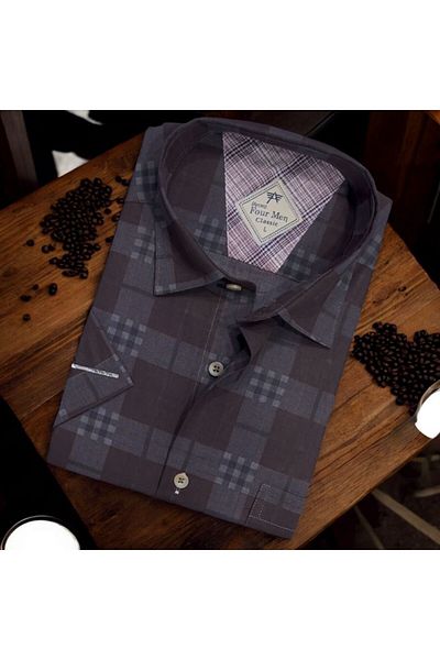 GÖMLEK GALERİSİ Men's Classic Relaxed Fit Short Sleeve Cotton Shirt