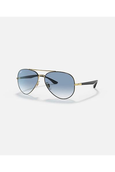 Ray-Ban Aviator Sunglasses Black on Gold RB3675 90003F Size 58
