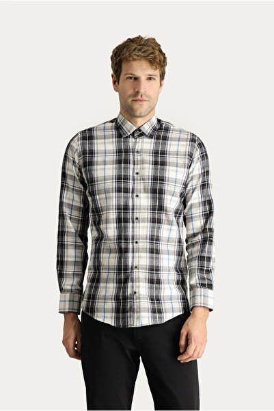 Kiğılı Μακρυμάνικο κανονικό καρό βαμβακερό πουκάμισο ξυλοκόπο που σιδερώνει εύκολα