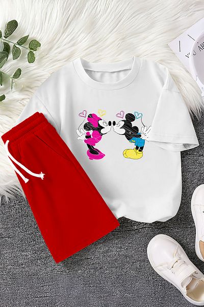 MYADA New Season Cheerful Cartoon Characters Printed 2-Piece Children's Suit 23402