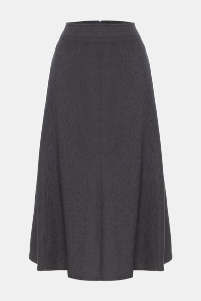 W Collection ANTRASİT MİDİ FERMUARLI ETEK