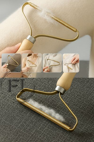 Fİ HOME Iron Clothes Lint and Lint Collector with Wooden Handle |   Cat Dog Sweater Cardigan Carpet Fabric Feather Collection