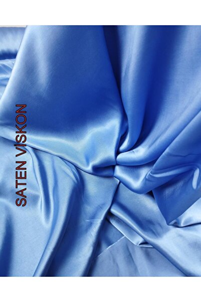 Kumaş Parça Відкритий блакитний атласний віскозний колір - 150 см