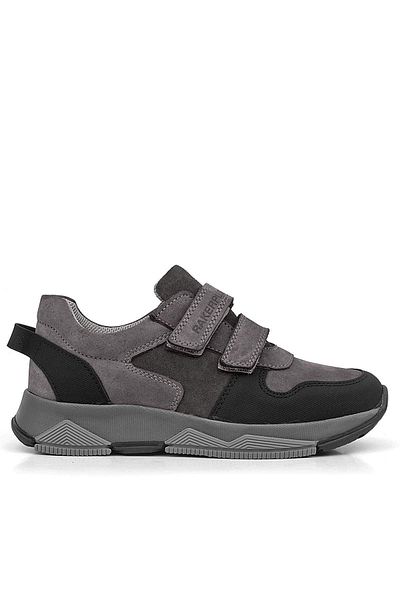 Rakerplus Genuine Leather Gray Kids Sneakers Sports Shoes