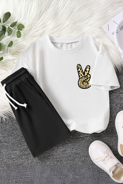 MYADA Nova sezona Mir Sa leopard printom Dvodelni dečiji set 23458