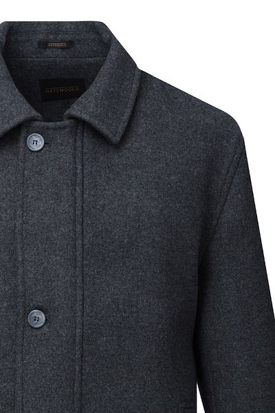 Hatemoğlu Anthracite Regular Fit Baby Collar Wool Coat