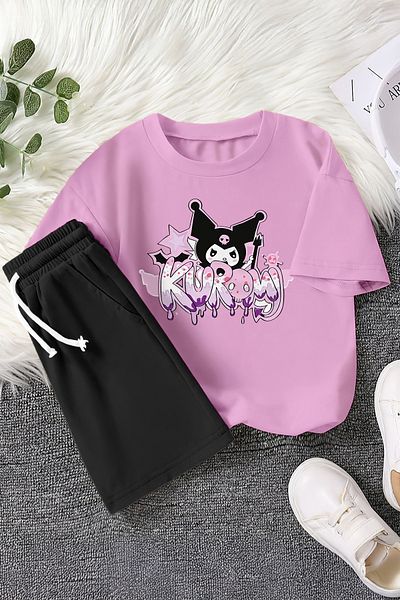MYADA Premium Graffiti Written Baby Kuromi Colorful 2-Piece Children's Set 23408