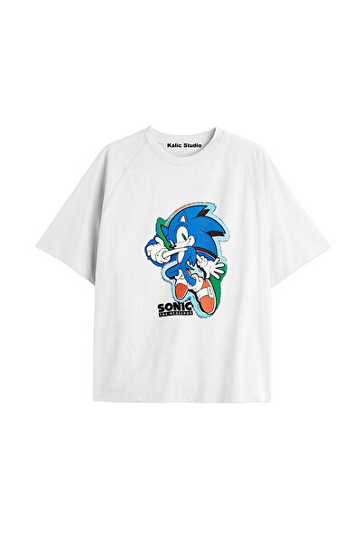 Kalic Studio Tricou alb de vară UNISEX Mr. Sonic cu model