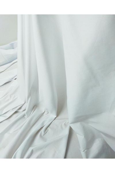 Kumaş Parça Țesătură albă din bumbac elastic - 150 cm