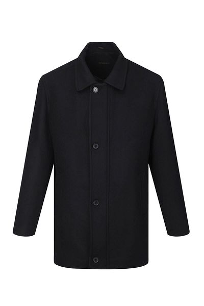 Hatemoğlu Black Regular Fit Baby Collar Woolen Coat