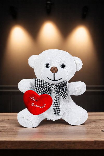 Canestar Special Design Bow Tie and Heart Details Special Gift for Lovers - Plush Bear
