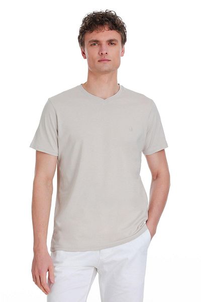 Hatemoğlu Μπλουζάκι Stone Regular Fit 100% βαμβακερό με λαιμόκοψη