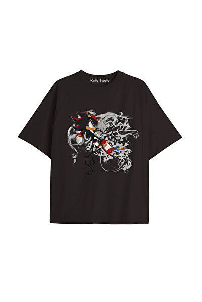 Kalic Studio Tricou de vară negru cu model UNISEX Mr. Sonic