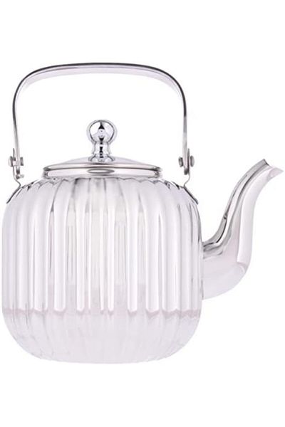 ALSAIF 1.2L Saif Teapot, durable and elegant, ideal for serving tea and other teas. Silver color.