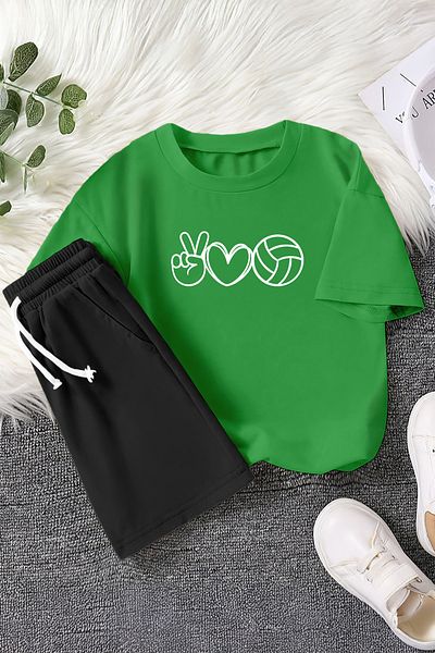 MYADA New Season Volleyball Love Printed 2-Piece Children's Set 23383