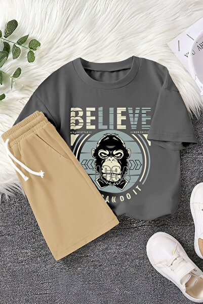 MYADA Nova sezona Believe Monkey Štampano Dvodelni dečiji set 22477