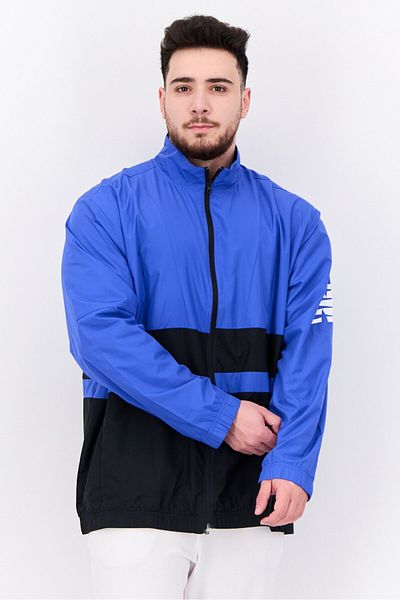 New Balance Men High Neck Long Sleeve Sport Jacket, Blue