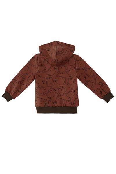 Denokids Braunes Sweatshirt mit Tiermuster für Babys