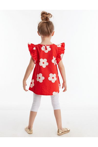Denokids Frog Red White Girls Tunika Harisnya szett