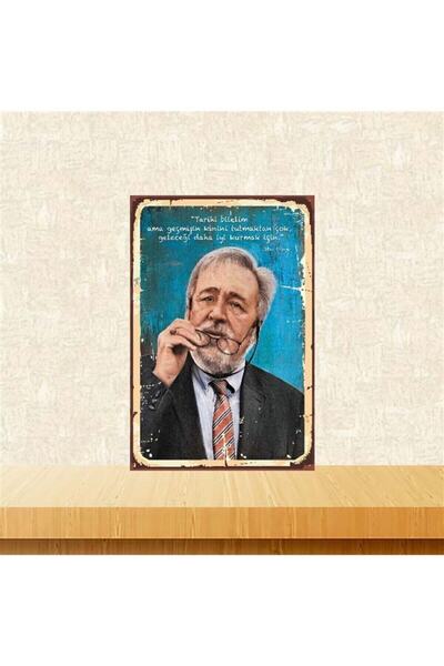 TAKIFİX Ilber Ortaylı Tarihi Bilelim 20-30 Cm Retro Ahşap Poster Tkfx3977