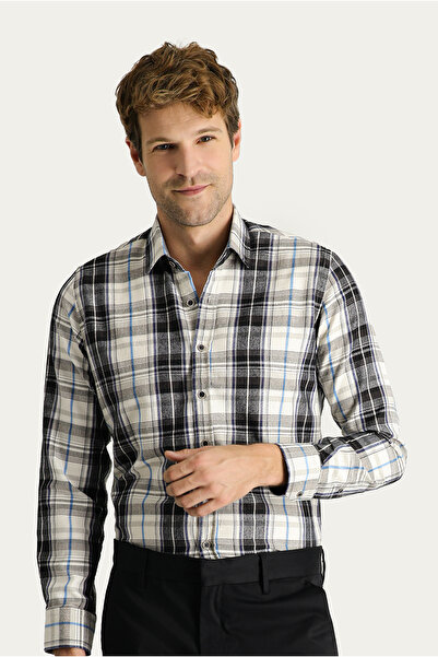 Kiğılı Μακρυμάνικο κανονικό καρό βαμβακερό πουκάμισο ξυλοκόπο που σιδερώνει εύκολα