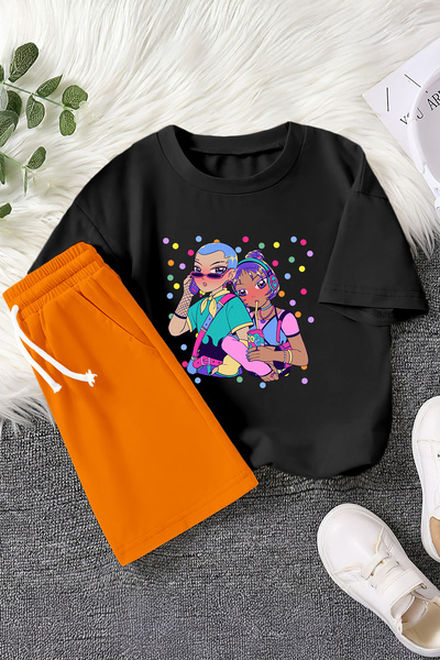 MYADA Новий сезон аніме Cool Girls з принтом, дитячий комплект з 2 предметів ...