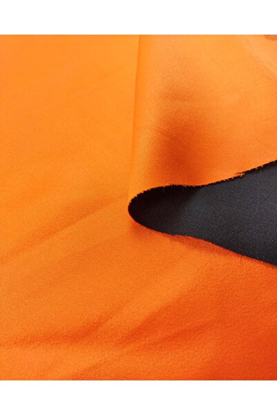 Kumaş Parça فيسكوز ساتان برتقالي مقاس 150 سم - اللون العلوي مع شبكة على الظهر