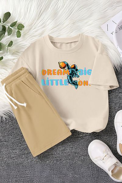 MYADA New Season Basketball Player Astronaut Printed 2-Piece Children's Set 23375