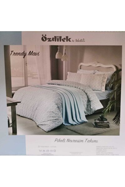 Özdilek Pikeli Nevresim Takımı Trendy Mavi