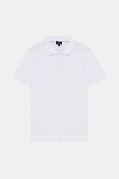 W Collection WHITE POLO NECK T-SHIRT