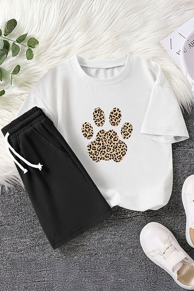 MYADA Premium Leopard Pattern Dog Print 2-Piece Children's Set 23456