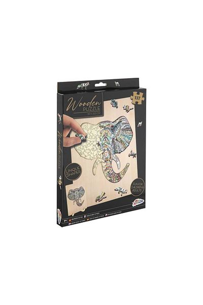 GRAFİX Wooden Puzzle Elephant 137 Pieces 30 X 22 Cm