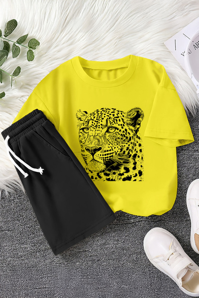 MYADA Nova sezona, šareni leopard crtež, štampani dvodelni dečiji set 22484