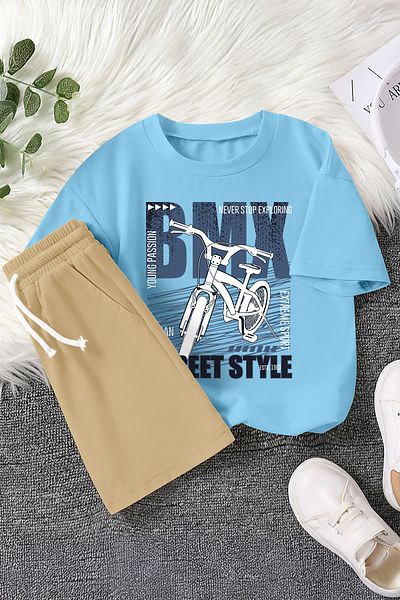 MYADA Set de 2 piese pentru copii cu imprimeu pentru biciclete Bmx Street Style New Season 22485