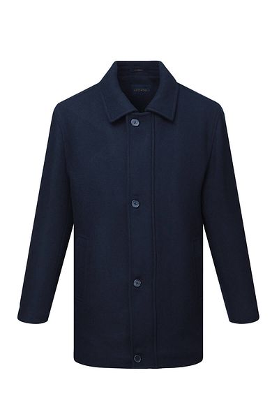 Hatemoğlu Navy Blue Regular Fit Baby Collar Woolen Coat