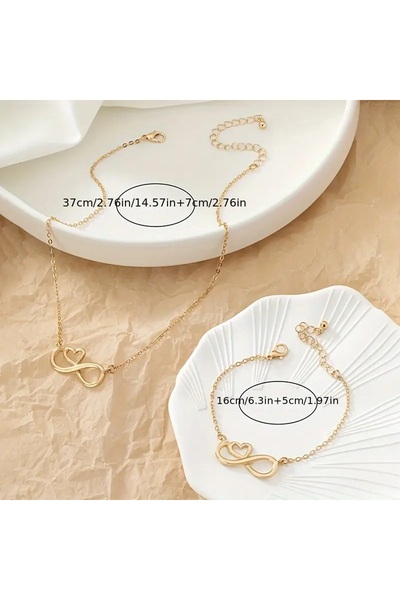 Ayzen Infinity & Love Necklace Bracelet