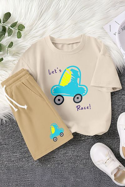 MYADA New Season Let's Race Car Printed 2-Piece Children's Set 23465
