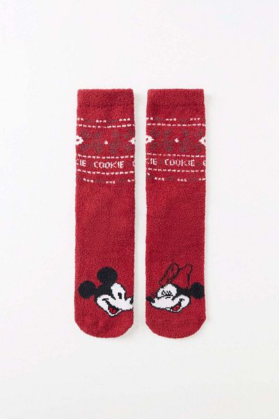Women'secret Mickey and Minnie red tricot socks