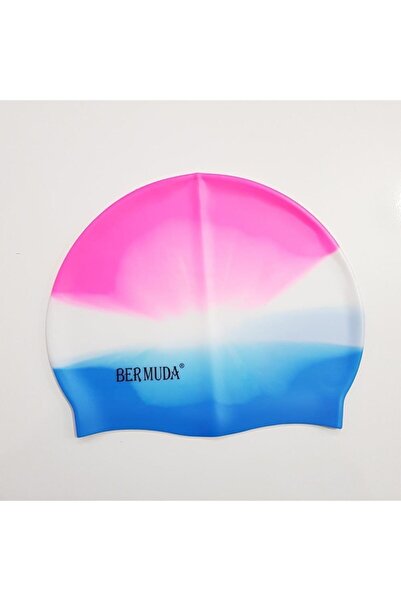 BERMUDA Gökkuşağı Desenli Silikon Havuz Deniz Yüzücü Bonesi